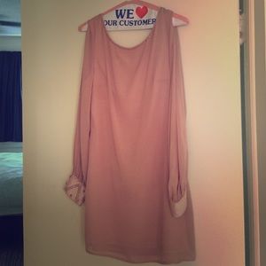 Silky pink/beige dress