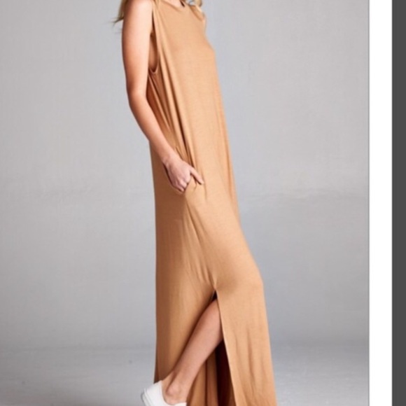 2 LEFT! ❗️Boho Pocket Maxi Tunic Slip Dress - Picture 2 of 3