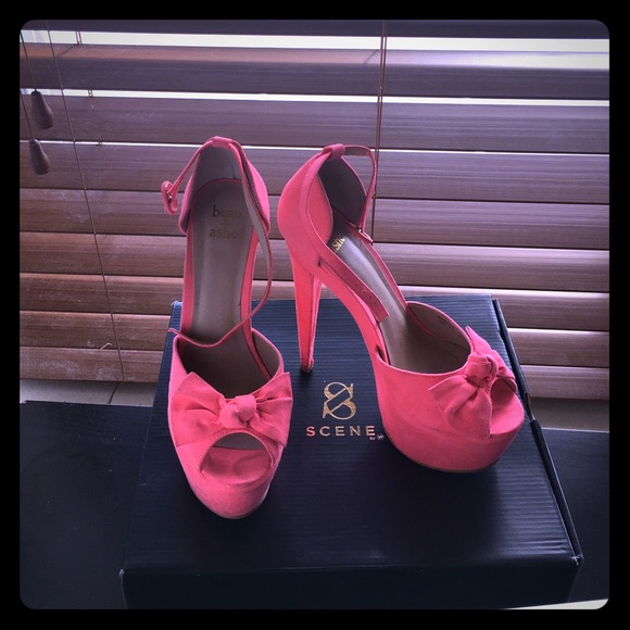 Hot pink sexy platform heels