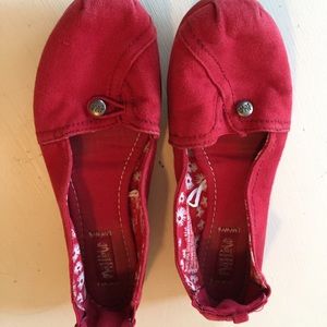 Red Slip-On Flats