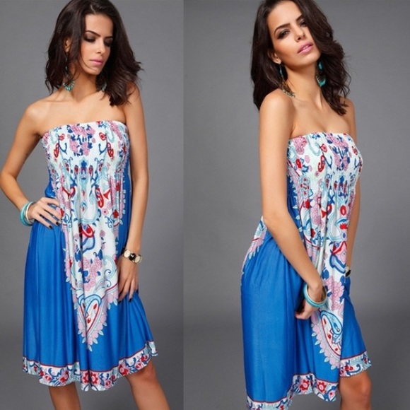 Coming Soon!💓New Vintage Strapless Boho Dress