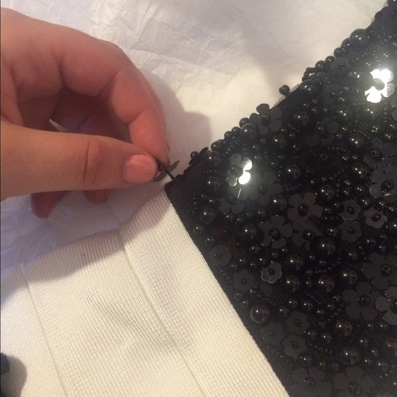 HERVE LEGER RAYON KNIT BANDAGE DRESS