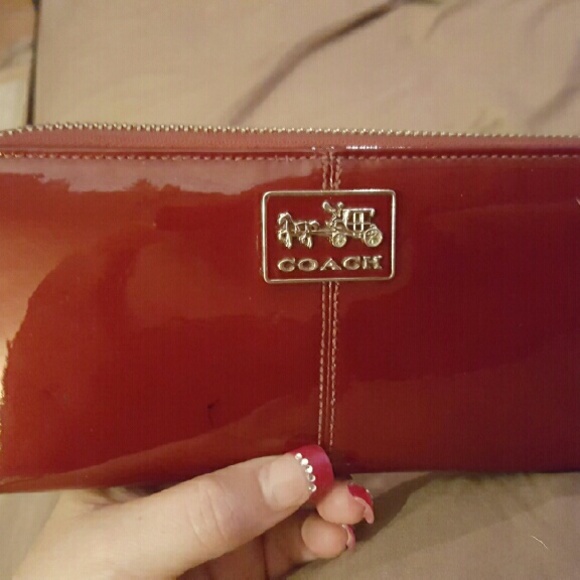 Coach wallet beautiful deep red