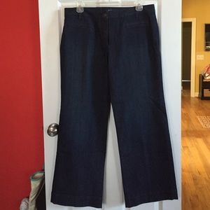 Ann Taylor Loft dark wash curvy trouser jeans