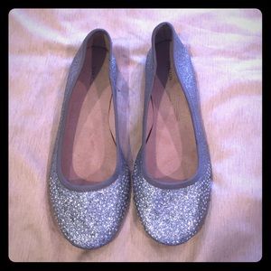 Glittery Silver Flats