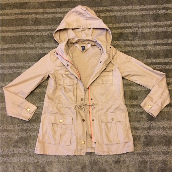 Lightweight Tan Trendy Drawstring Waist Jacket