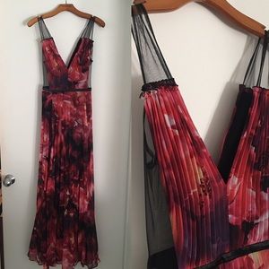 bebe floral maxi dress