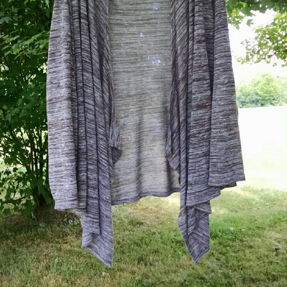 Brown Melange Sidetail Long Open Cardigan - Picture 2 of 2