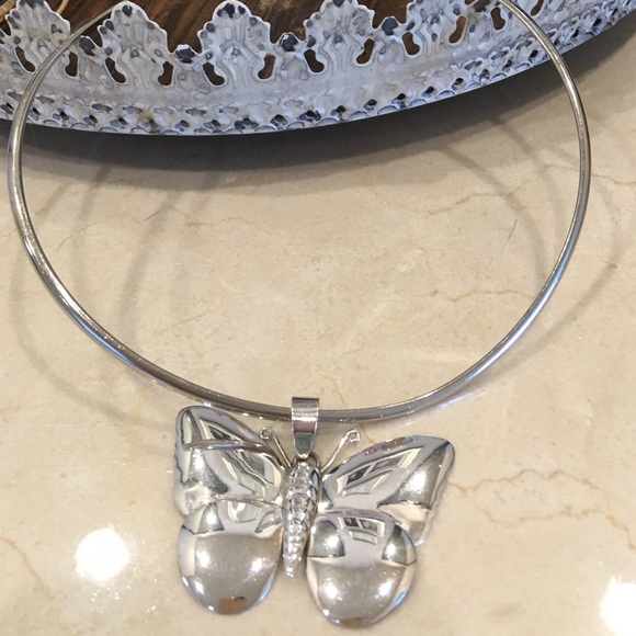 Sterling Silver butterfly choker