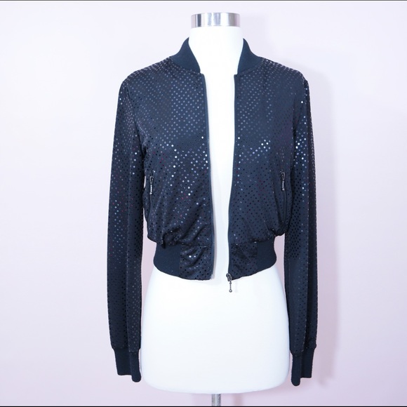 Beautiful Embellished Cropped Bomber Jacket