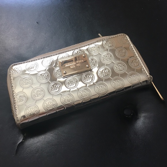 Michael Kors Other - Michael Kors Wallet. Gold MK embossed