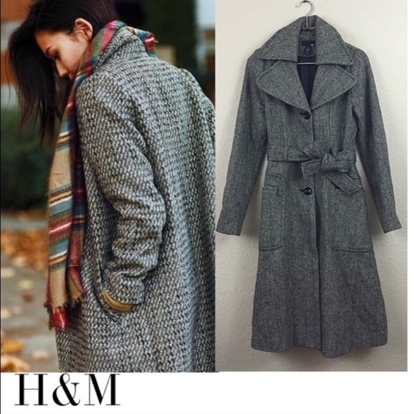 H&M grey tench coat!!