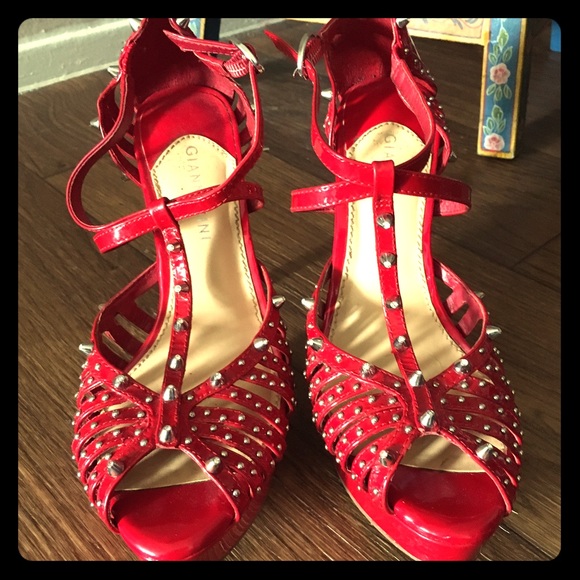 studded red Gianni Bini heels
