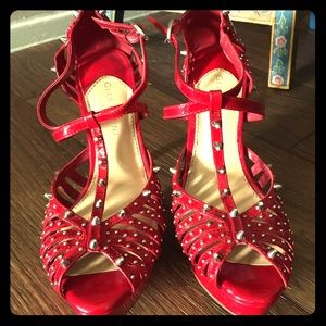 studded red Gianni Bini heels