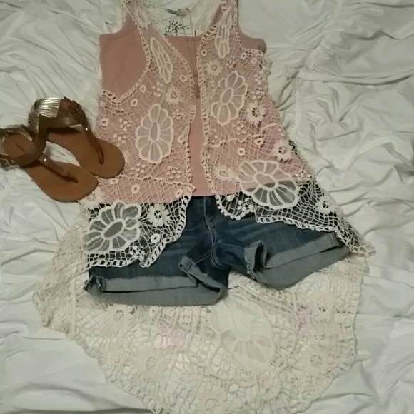 Lace duster vest