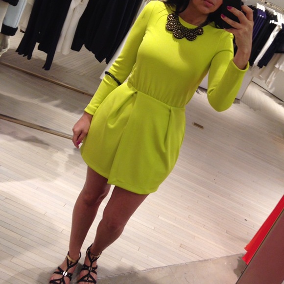 neon green dress h&m