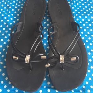 Guess Flip Flops, rhinestone detail
