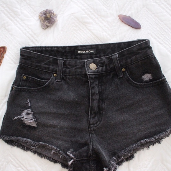 High Waist Black Billabong Shorts