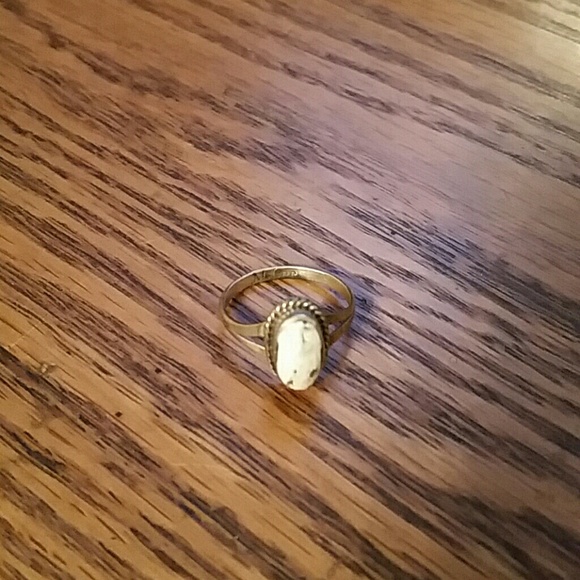 Sterling silver white turquoise ring