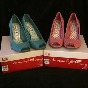 2 Pairs of New Peep Toe Wedges
