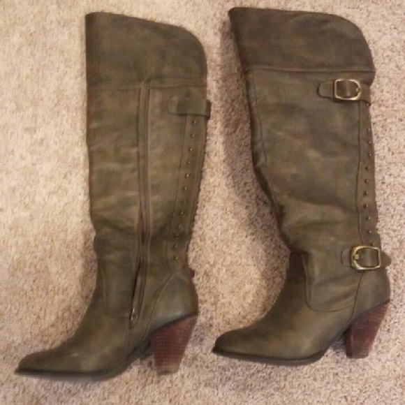 Brown knee high boots