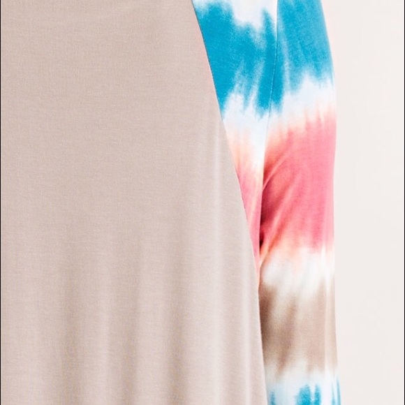 ❗️LAST M❗️Tie dye sleeves solid raglan top - Picture 4 of 4