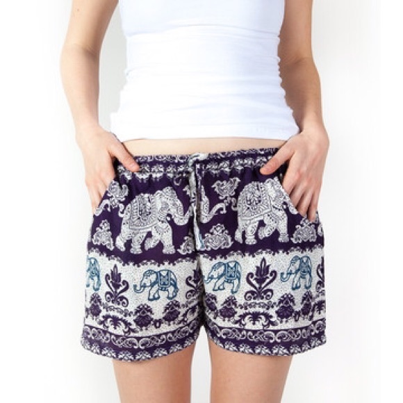 *NEW* 'Elephant Pants' Print Shorts - Purple