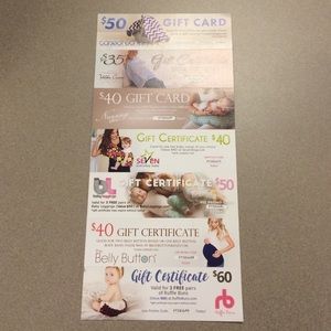 Free with purchase! 7 Baby Gift Certificates!