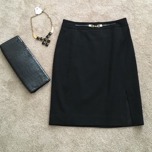 Express black pencil skirt with small slit