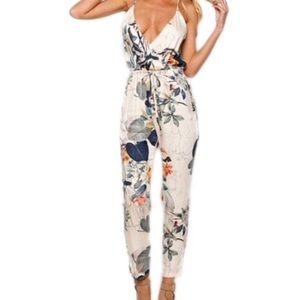 Floral Print Jump Suit