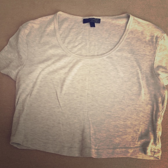 Topshop Size 6 Gray Crop Top