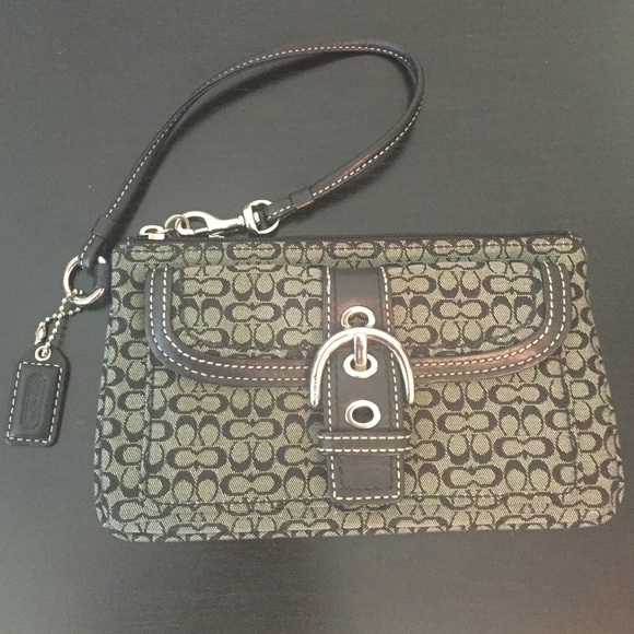 Coach Soho Canvas Wristlet w/ Leather Accent, NWOT