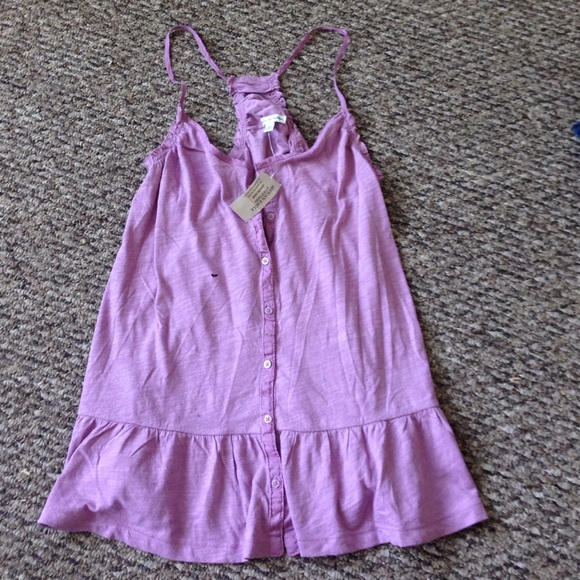 Lilac purple strappy tank top, button up