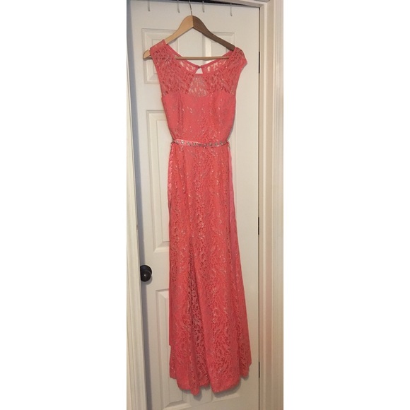 Pretty peach prom dress, worn once