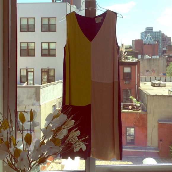 Anthropologie mosaic silk dress