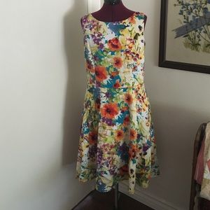 Evan Picone Watercolor Floral dress