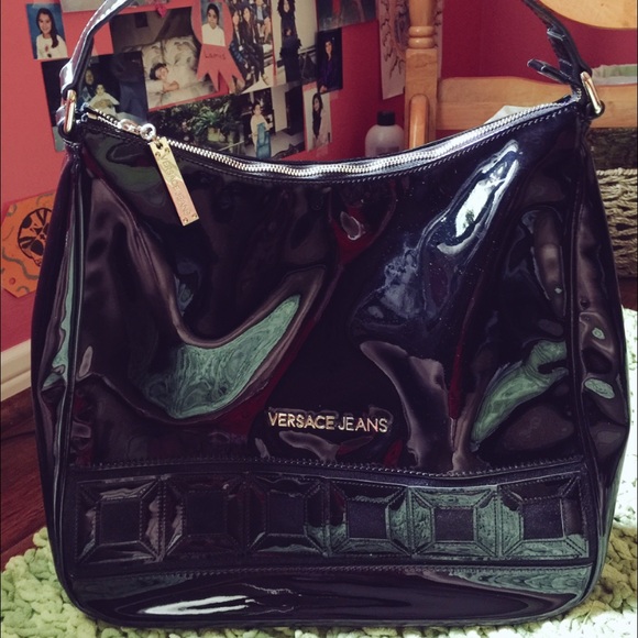 Handbag by Versace Jeans, black/leather.