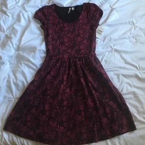 Burgundy Floral Dress