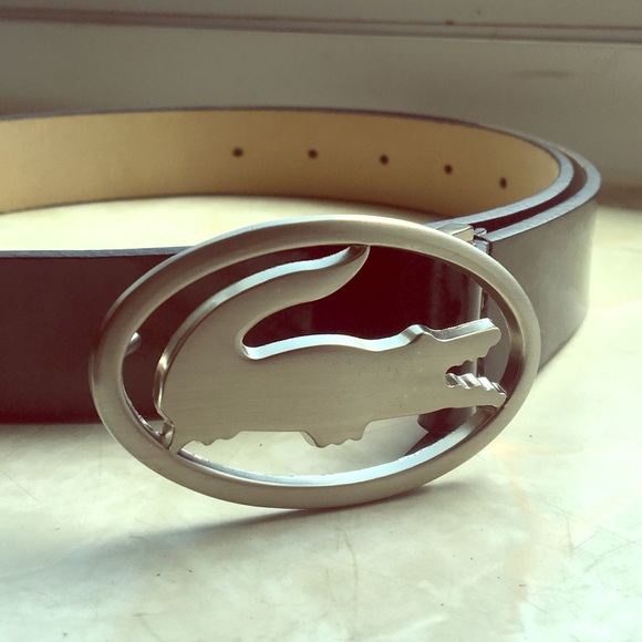 Lacoste Black Leather Belt