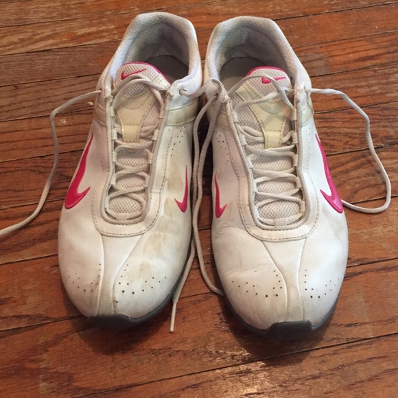 Nike white and pink shoes