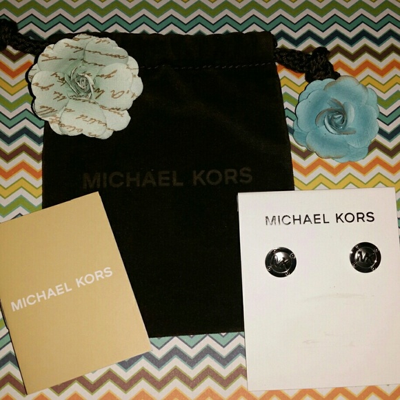 Authentic silver MK Michael Kors stud earrings