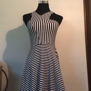 Hollister black and white striped dress