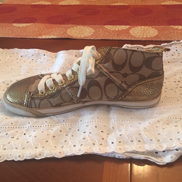 Coach Gold High Top Sneakers - Picture 2 of 3