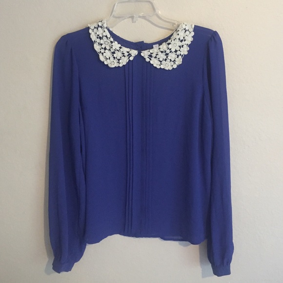 Royal Blue Peter Pam Collar Blouse