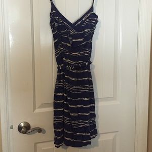 Navy and cream summer dress