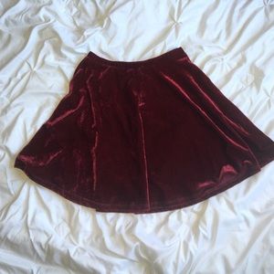 Velvet burgundy skirt