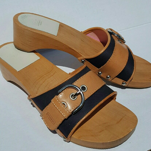 Coach Wooden Slide Sandals