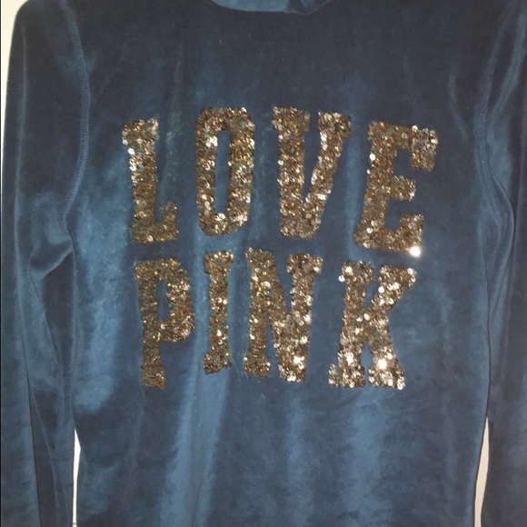 LOVE PINK SEQUIN TEAL/GOLD ZIPUP😍✨