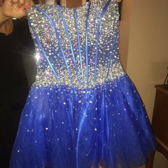 JOVANI DRESS KNEE LENGTH STRAPLESS - Picture 1 of 3