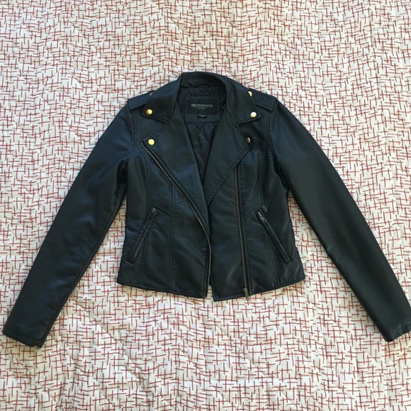 XS Obey Propaganda Faux Leather Jacket